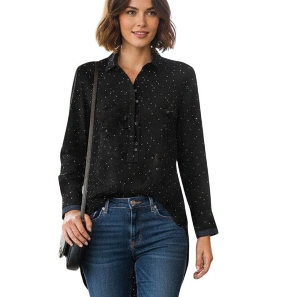 Rag & Bone Women's pullover Blouse Black Print Size XS